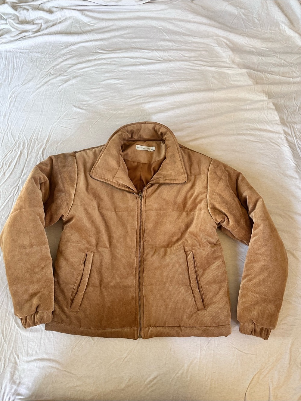 Paper Crane Camel Tan Puffer Jacket
